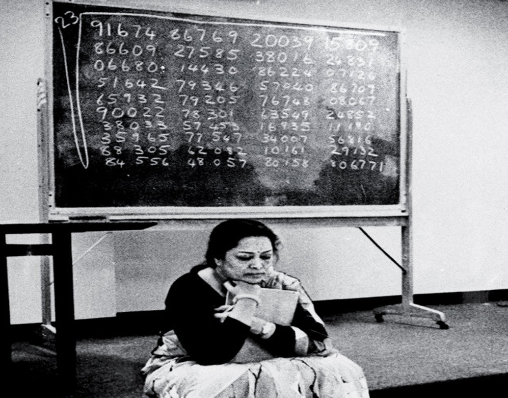 ১৯৭৭ সালে সাদার্ন মেথডিস্ট বিশ্ববিদ্যালয়ে তিনি হারিয়ে দিলেন কম্পিউটারকে। শকুন্তলা দেবীকে জিজ্ঞাসা করা হয়েছিল, ৯১৬৭৪৮৬৭৬৯২০০৩৯১৫৮০৯৮৬৬০৯২৭৫৮৫৩৮০১৬২৪৮৩১০৬৬৮০১৪৪৩০৮৬২২৪০৭১২৬৫১৬৪২৭৯৩৪৬৫৭০৪০৮৬৭০৯৬৫৯৩২৭৯২০৫৭৬৭৪৮০৮০৬৭৯০০২২৭৮৩০১৬৩৫৪৯২৪৮৫২৩৮০৩৩৫৭৪৫৩১৬৯৩৫১১১৯০৩৫৯৬৫৭৭৫৪৭৩৪০০৭৫৬৮১৬৮৮৩০৫৬২০৮২১০১৬১২৯১৩২৮৪৫৫৬৪৮০৫৭৮০১৫৮৮০৬৭৭১-এর তেইশতম মূল কত? ৫০ সেকেন্ডের মধ্যে তিনি উত্তর দেন। শকুন্তলাদেবীর উত্তর ৫৪৬,৩৭২,৮৯১ যে সঠিক, সেটা জানাতেও কম্পিউটার সময় নিয়েছিল আরও ১০ সেকেন্ড বেশি!  (ছবি: সোশ্যাল মিডিয়া)