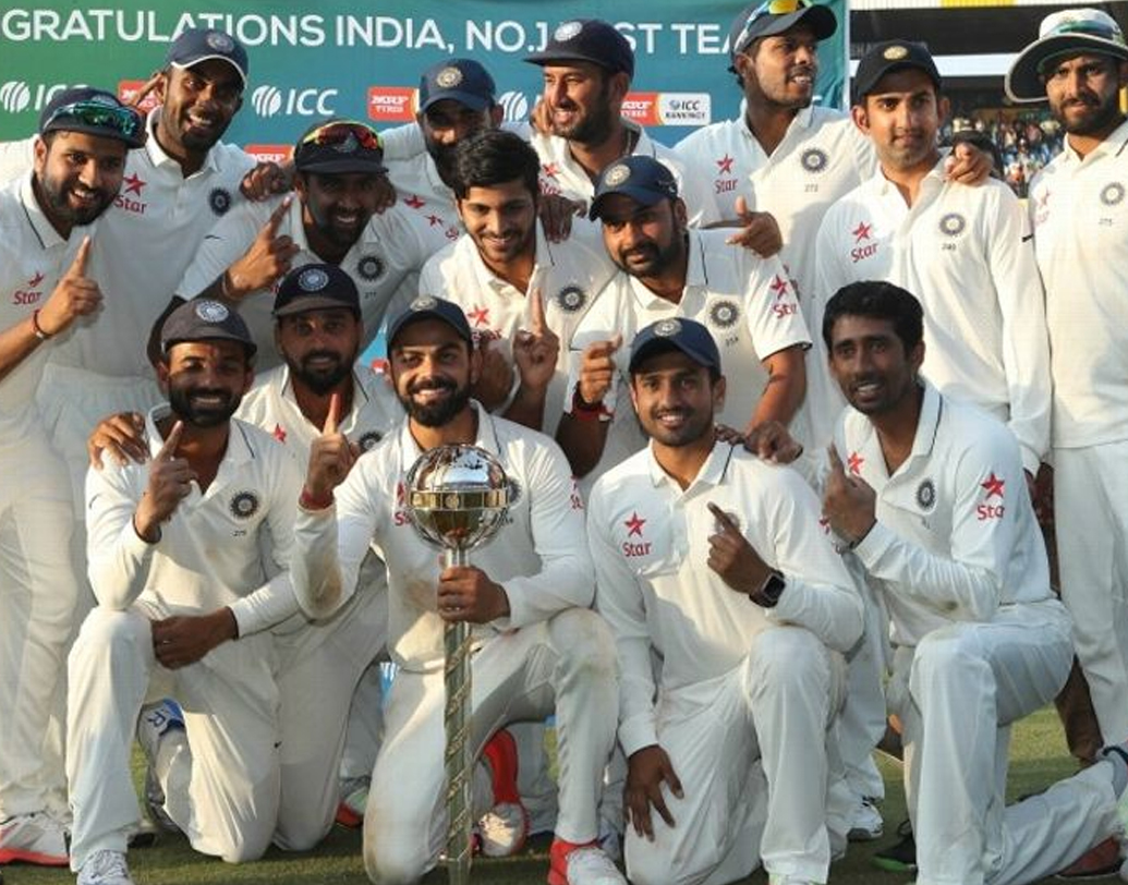 ২০১৬ সালে নিউজিল্যান্ডকে ঘরের মাঠে টেস্ট সিরিজে ৩-০ হারায় ভারত। কানপুরে প্রথম টেস্টে জয় আসে ১৯৭ রানে। কলকাতায় দ্বিতীয় টেস্টে জয় আসে ১৭৮ রানে। ইনদওরে সিরিজের তৃতীয় টেস্টে ৩২১ রানে জয় আসে।