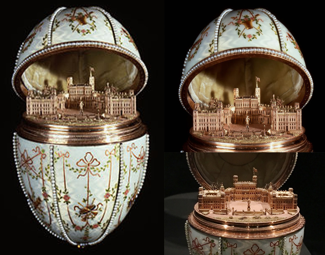 কিছু ফাবেরজে এগ সেরার সেরা বলে বিবেচিত হয়। তার মধ্যে একটি ‘ডায়মন্ড ট্রেলি’। এটি হাতির দাঁত দিয়ে তৈরি। তার উপরে বসানো মূল্যবান পাথর। আর একটি উল্লেখযোগ্য ফাবেরজে এগ হল ‘গাটচিনা প্যালেস’ এগ। যেখানে প্রাসাদের রেপ্লিকা তৈরি হয়েছে।