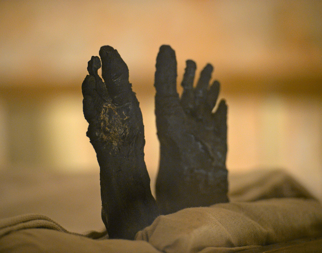 সমাধিক্ষেত্রের ভিতরে সোনালি রঙের সমাধি, আর তাতেই শুয়ে রয়েছেন তুতেনখামেন। ২০১৪ সালের ভার্চুয়াল অটোপ্সি করে দেখা হয়, বাঁ দিকের পায়ে কোনও হাড়ের রোগ ছিল, ফারাওয়ের। সেটিও জিনগতই এবং ভাই-বোনের বিয়ে হওয়ার কারণেই, জানিয়েছিলেন বিজ্ঞানীরা।