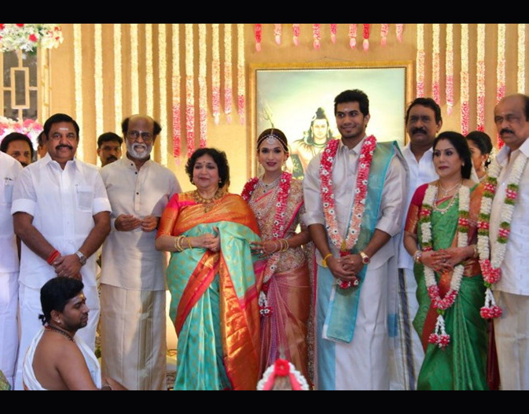 Celebrity Wedding Rajnikanth S Daughter Soundarya Rajinikanth Vishagan S Wedding Dgtl Anandabazar