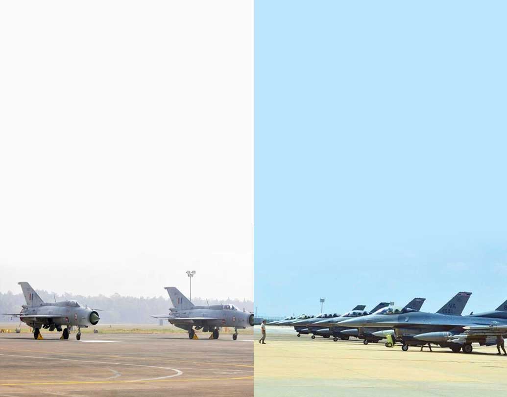 মিগ প্রথম তৈরি হয় পঞ্চাশের দশকে। ১৯৬১ সালে ভারতীয় বায়ুসেনায় অন্তর্ভুক্ত হয় রাশিয়ার মিকোয়ান-গুরেভিচ ডিজাইন সংস্থার তৈরি ওই বিমান। সেখানে ফ্যালকন আশির দশকের। ফলে শুরু থেকেই প্রযুক্তি, গতি ও আক্রমণের প্রশ্নে অনেক এগিয়ে ফ্যালকন।