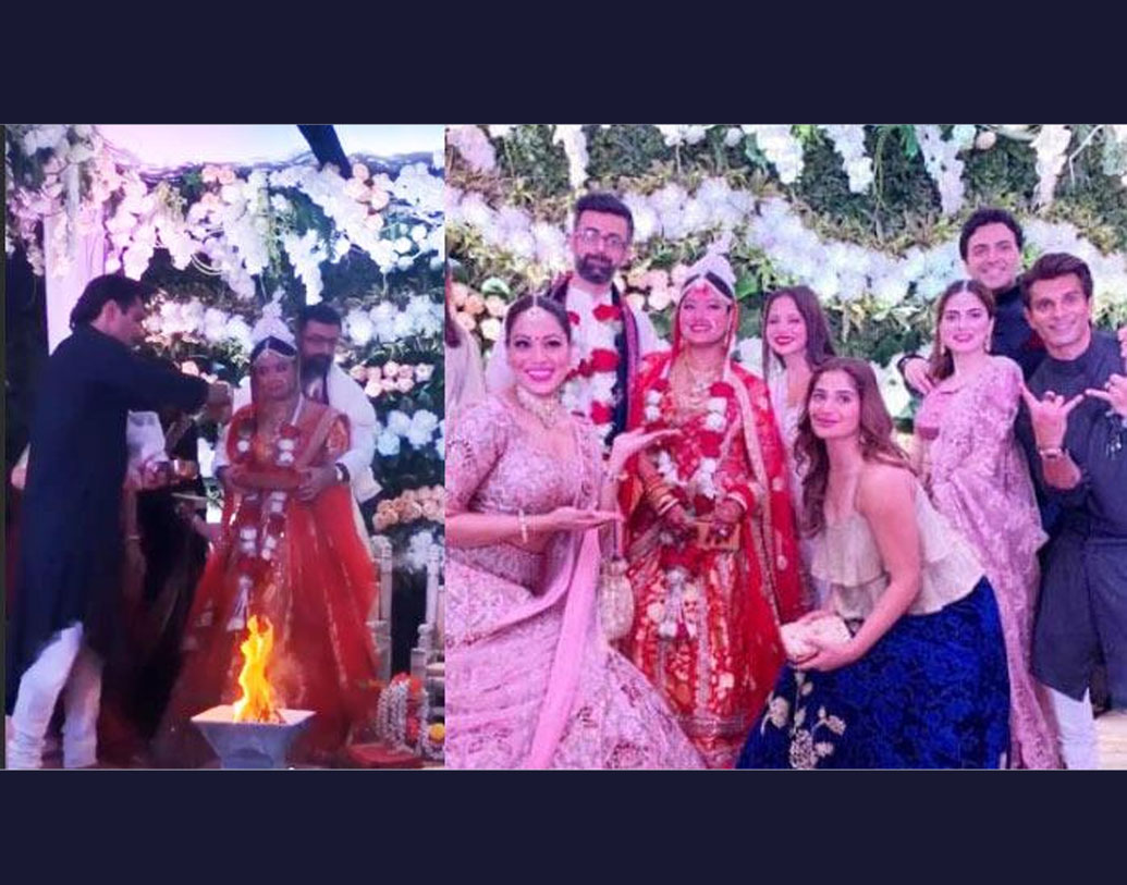 যজ্ঞ ও সাত পাকে বাঁধা-সহ কনকাঞ্জলি সব নিয়মই পালন করতে দেখা গিয়েছে তাঁকে।