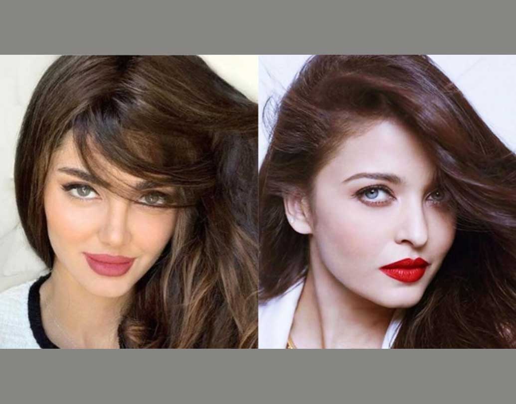 ঐশ্বর্যার মতো চোখের রংটিও একই ধরনের জাবেরির। আর চুলের স্টাইলেও রয়েছে বেশ মিল।