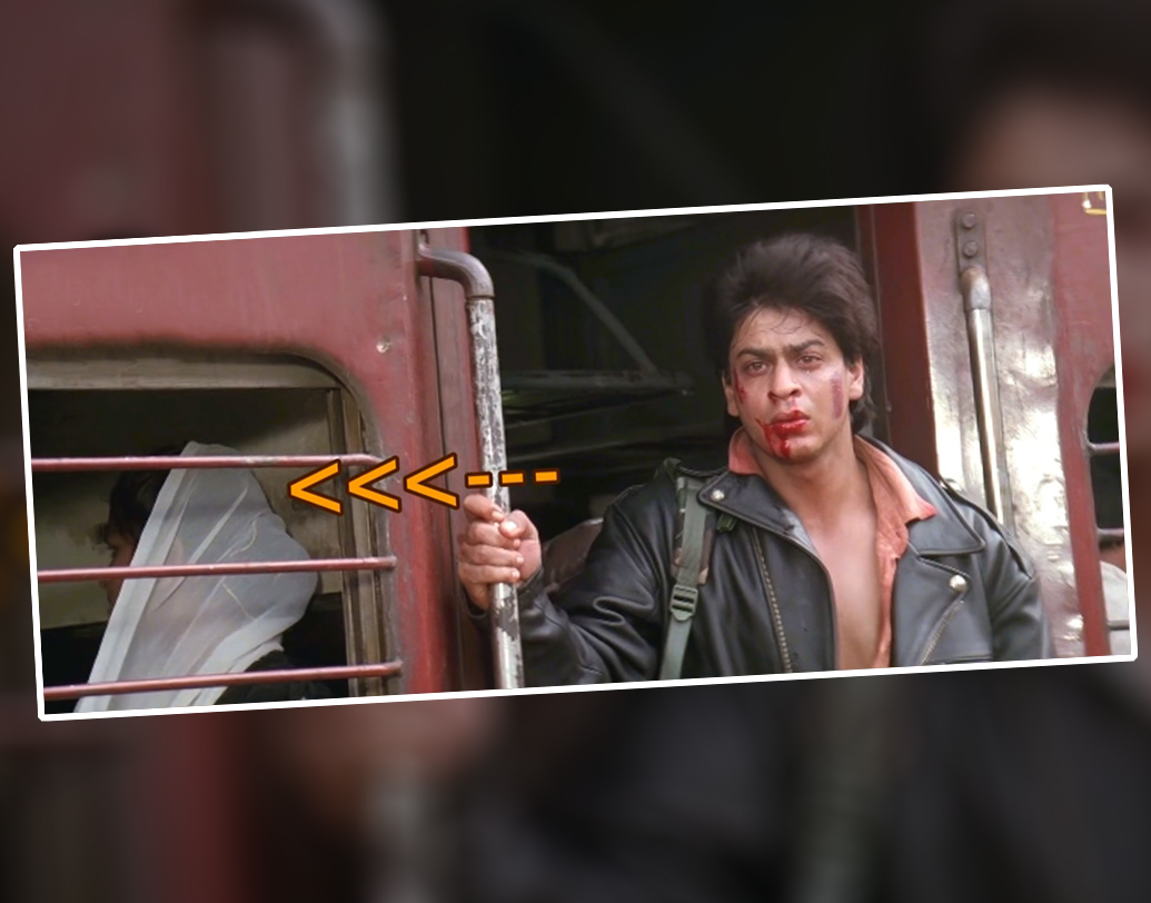 মার খেয়ে রক্তাক্ত মুখে ট্রেনের দরজায় দাঁড়িয়ে রয়েছেন রাজ। সিন শুরুর সময় পাশের জানলায় দেখা যাচ্ছে ওড়না মাথায় দেওয়া এক মহিলাকে।