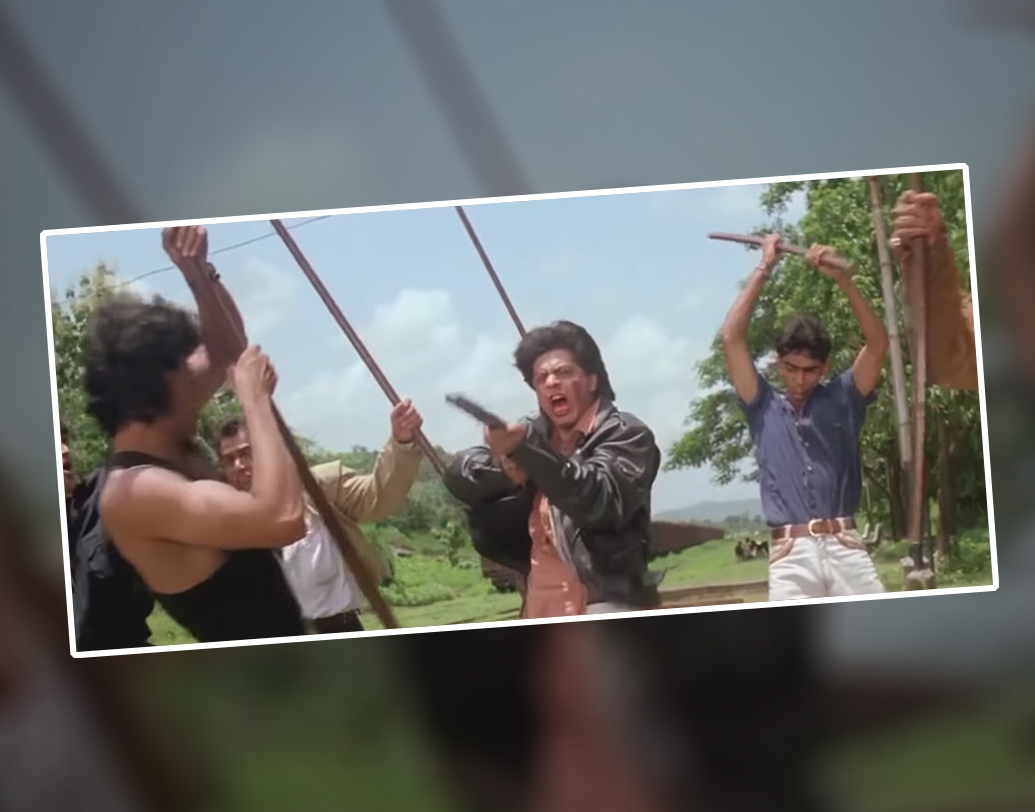 রাজ-সিমরনের সম্পর্কটা তখন বাড়িতে সকলেই জানেন। সিমরনের বাড়ি থেকে কিছুতেই মেনে নেওয়া হবে না। হিন্দি সিনেমার প্রত্যাশিত মারপিট। কিন্তু খালি হাতে স্টেশনে পৌঁছনো রাজ হঠাত্ করে বন্দুক পেলেন কী করে?