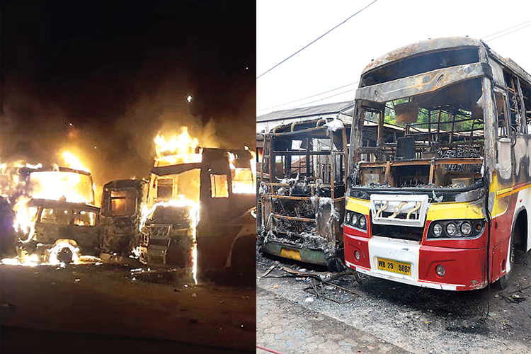 Fire caught in many buses in Baguihati