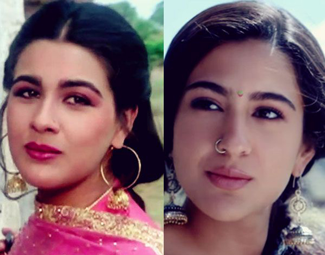 সারা আলি খান-অমৃতা সিংহ: মা অমৃতা সিংহের কার্বন কপি বলা চলে সারা আলি খানকে। শুধু তাই নয়, মায়ের মতোই স্ক্রিন প্রেজেন্স তাঁর। গলার আওয়াজও প্রায় একই রকম।