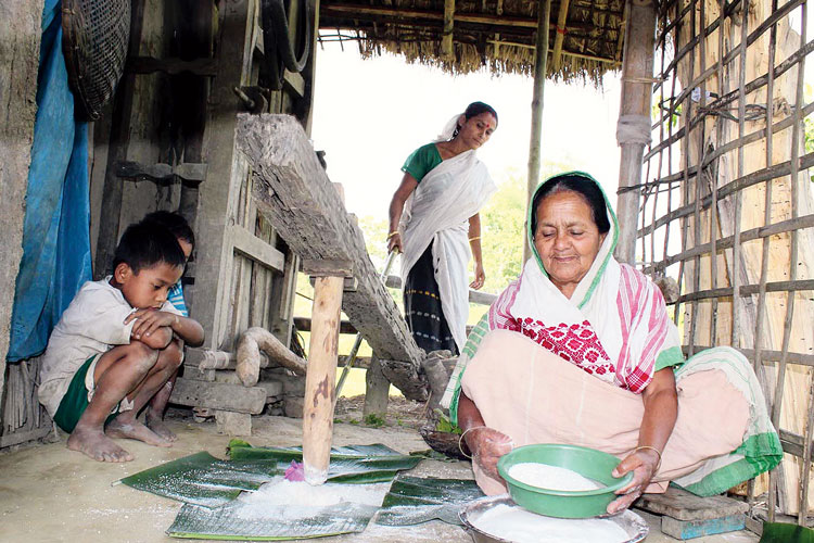 Husking Pedal is used in various works in village - Anandabazar