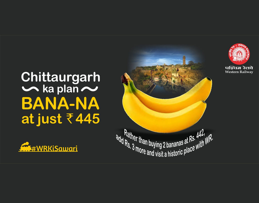 হাতে কয়েক দিনের ছুটি রয়েছে? তবে ট্রেনে চেপে ঘুরে আসুন রাজস্থানের চিত্তৌরগড়ে। ওয়েস্টার্ন রেলওয়ের পরামর্শ, ৪৪২ টাকায় দুটো কলা না খেয়ে বরং তার সঙ্গে আরও ৩ টাকা যোগ করুন। আর মাত্র ৪৪৫ টাকায় স্লিপার ক্লাসে চড়ে বেড়িয়ে আসুন রাজস্থানের ঐতিহাসিক জায়গাগুলিতে।