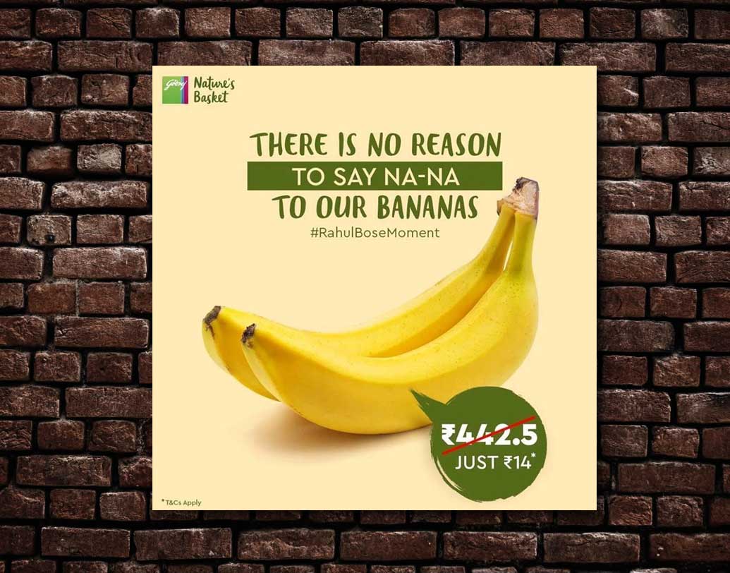 বাজারে যেতে ইচ্ছে করছে না! কুছ পরোয়া নেই। গোদরেজ সংস্থার অনলাইন গ্রসারি স্টোর থেকে শাক-সব্জি কিনে নিতে পারেন। আর কলা কিনতে চান? তা-ও পাবেন। কারণ, তাদের কলায় ‘না’ বলার কারণই নেই। ৪৪২ নয়, মাত্র ১৪ টাকাতেই মিলবে দু’টি কলা।