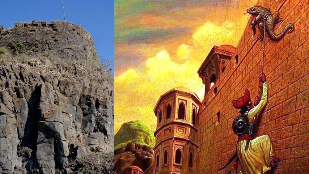 দুর্গের দক্ষিণ দিকে পশ্চিমঘাটের খাড়াই ঢালের দুর্গমতম অংশকে বেছে নেওয়া হয় ওঠার জন্য। কিন্তু কতটা উঠতে হবে, তা মাপা হবে কী করে? জনশ্রুতি অনুযায়ী, যশবন্তীর দেহে দড়ি বেঁধে তাকে উঠিয়ে দেওয়া হয়েছিল। এরপর ওই ঢাল বেয়ে উপরে উঠে আসে তিনশো জন সৈন্য। মুঘলরা ভাবতে পারেনি ওই দুর্গম অংশ দিয়েও আক্রমণ আসতে পারে। ফলে দুর্গের ওই অংশে কোনও পাহারা ছিল না। (ছবি: ফেসবুক)