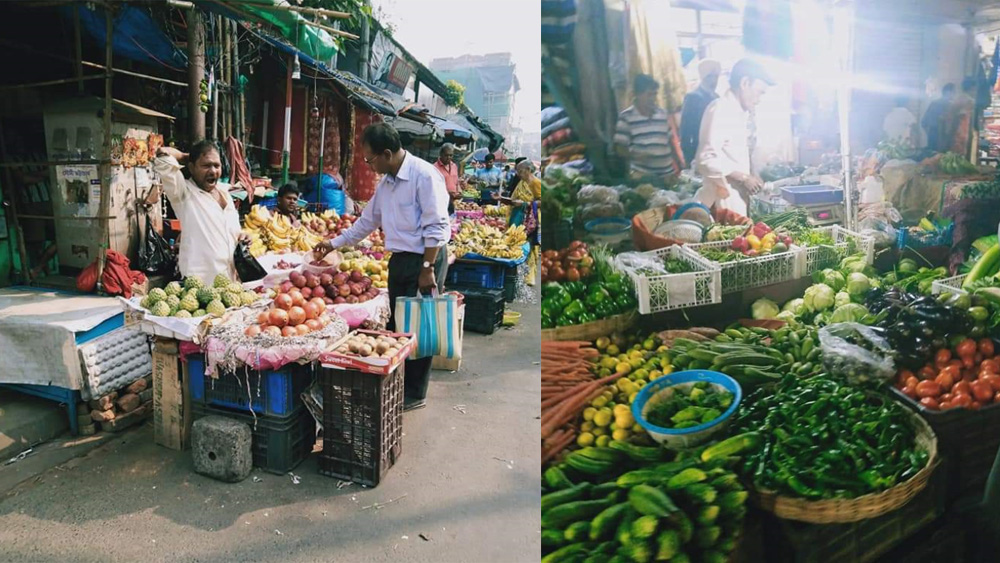 ভবানীপুরে আশুতোষ মুখোপাধ্যায় রোড সংলগ্ন এলাকায় বিস্তৃত জায়গা জুড়ে বসে এই বাজার। বাজারের বেশ কিছুটা অংশ ছাউনির নীচে। আবার কিছু দোকানি বসেন খোলা আকাশের নিচেই। ভোর থেকে গভীর রাত অবধি শতাব্দীপ্রাচীন এই বাজারে চলে বিকিকিনি। (ছবি সৌজন্য: অর্জুন চৌধুরী)(ঋণস্বীকার:কলকাতার ইতিবৃত্ত ও অন্যান্য রচনা,লেখক-প্রাণকৃ়ষ্ণ দত্ত, দেবাশিস বসু সম্পাদিত)