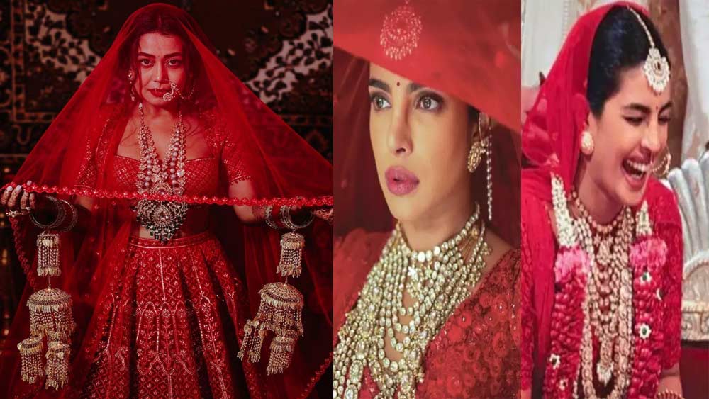 ডিজাইনার ফাল্গুনি শ্যেন পিকক ক্রিয়েশনের পোশাক নেহার। প্রিয়ঙ্কা ও নেহা দু’জনেই লম্বা ভারী মাঙ্গ টিক্কা ও ভারী নেকলেস পরেছেন। তাই হয়ত দেখতে একইরকম লাগছে, এমনটাও বলছেন অনেকে।