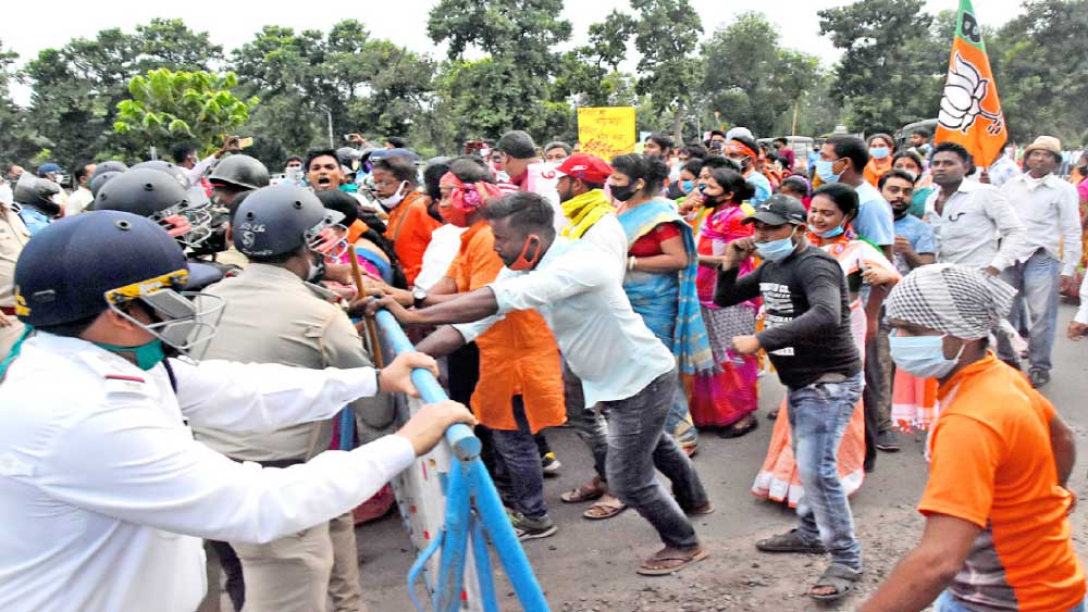  বিজেপির ‘কৃষক সুরক্ষা যাত্রা’ কর্মসূচি। নিজস্ব চিত্র।