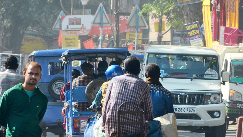 Personal truck parking space stopped at Bongaon