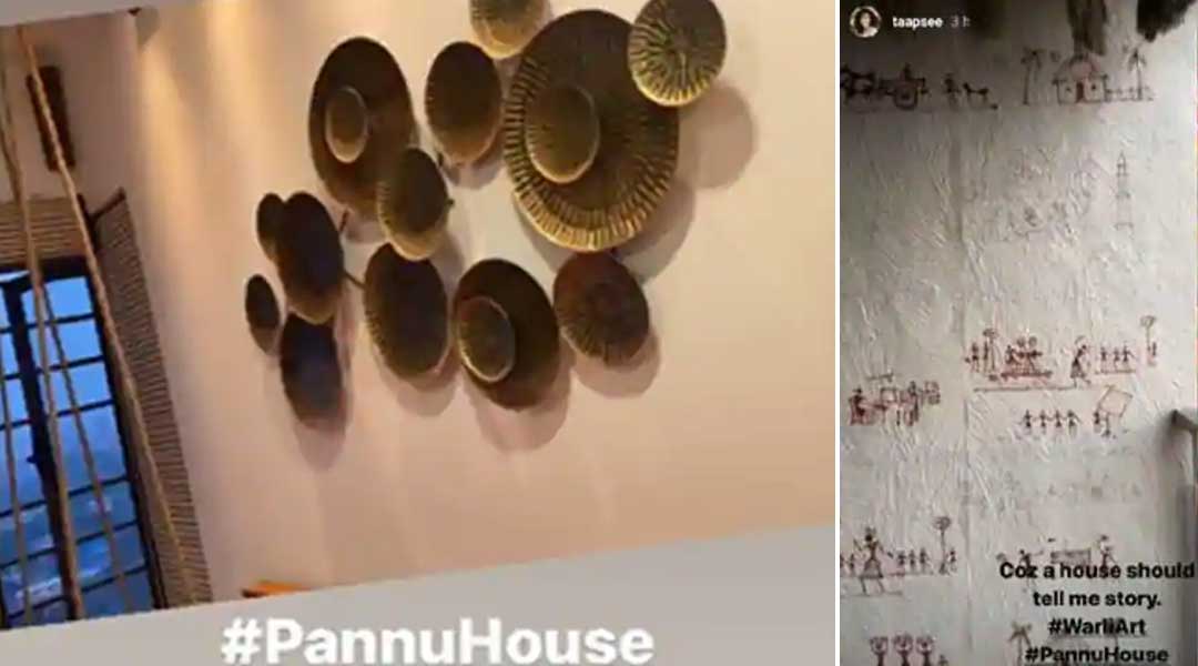 অন্য এক দেওয়ালে পিতলের বড় শো পিস ঝুলিয়ে রেখেছেন তিনি। ঘরের আর একটি দেওয়াল সেজে উঠেছে মহারাষ্ট্রের জনপ্রিয় ওয়ারলি আর্ট দিয়ে।