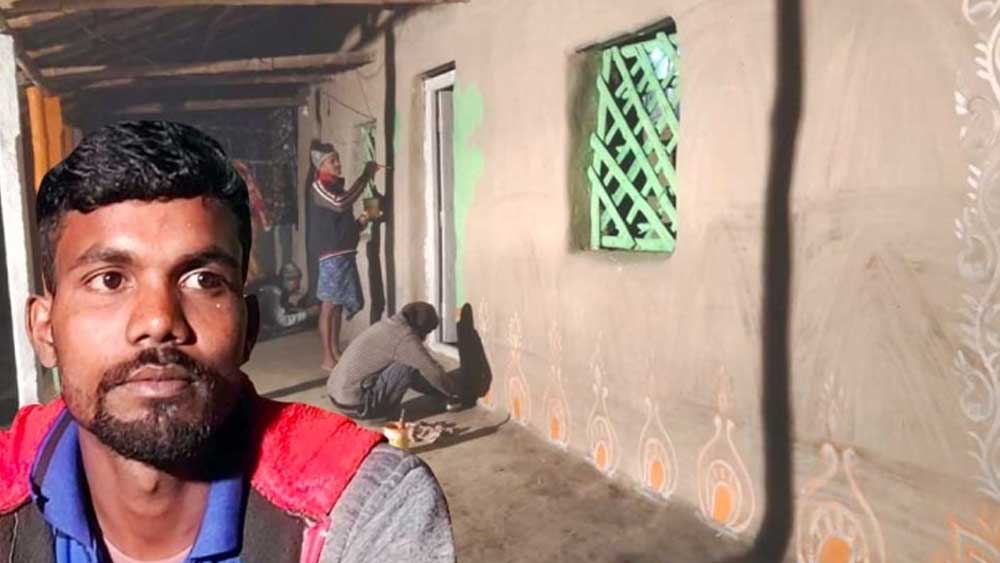 বছর ছাব্বিশের সনাতন পেশায় রাজমিস্ত্রী। বিঘা তিনেক জমিতে চাষও করেন তিনি। স্ত্রী সরস্বতী, মা যমুনা এবং ৩ বছরের মেয়ে সুস্মিতাকে নিয়ে থাকেন তিনি।