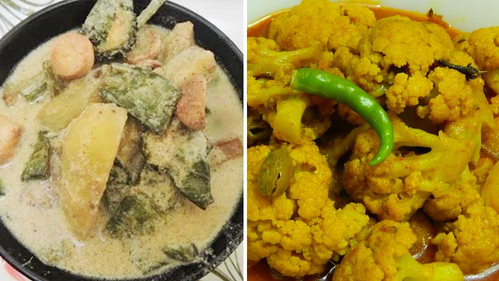 করা হয়েছিল ২ ধরনের তরকারি। শুক্তো ছাড়াও ফুলকপির তরকারি খেয়েছেন অমিত।