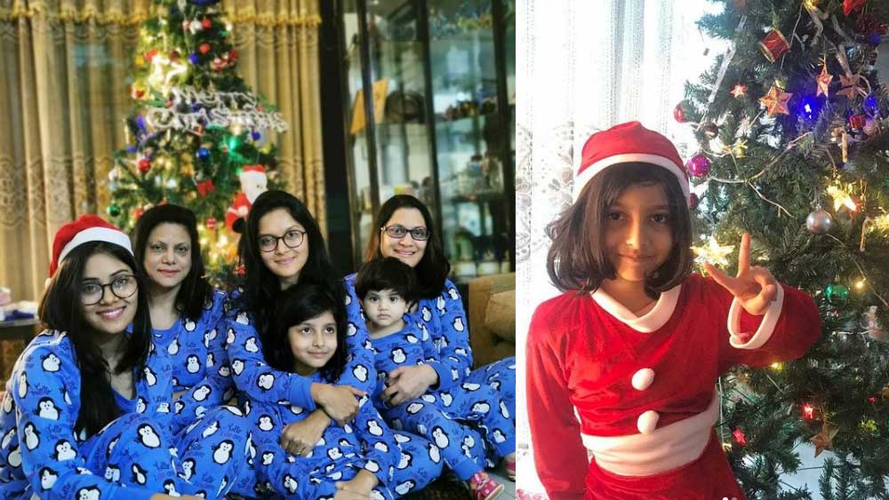 সৃজিত-পত্নী এবং অভিনেত্রী রাফিয়াত রশিদ মিথিলার বড়দিন কেটছে বাংলাদেশে। আপাতত একটি ওয়েব সিরিজের জন্য সেখানেই আছেন তিনি। মেয়ে আয়রা এবং কাছের মানুষদের নিয়ে ‘পাজামা পার্টি’ করে বড়দিন উদযাপন করলেন মিথিলা।