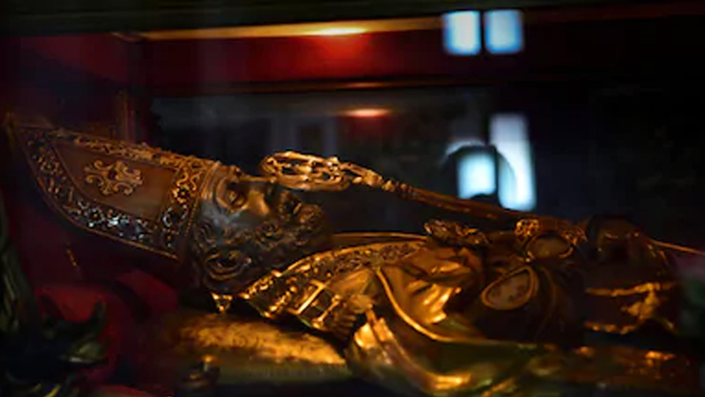 উনিশ শতকের গোড়ায় এই অঞ্চলে খননে একটি নরকঙ্কাল পাওয়া গিয়েছিল। কঙ্কালের সঙ্গে উদ্ধার হওয়া প্রত্নতাত্ত্বিক জিনিস পরীক্ষা করে অনেক গবেষকের মত, এটি সন্ত ভ্যালেন্টাইনের দেহাবশেষ। তারপর সেটিকে সংরক্ষণের সিদ্ধান্ত নেওয়া হয়।