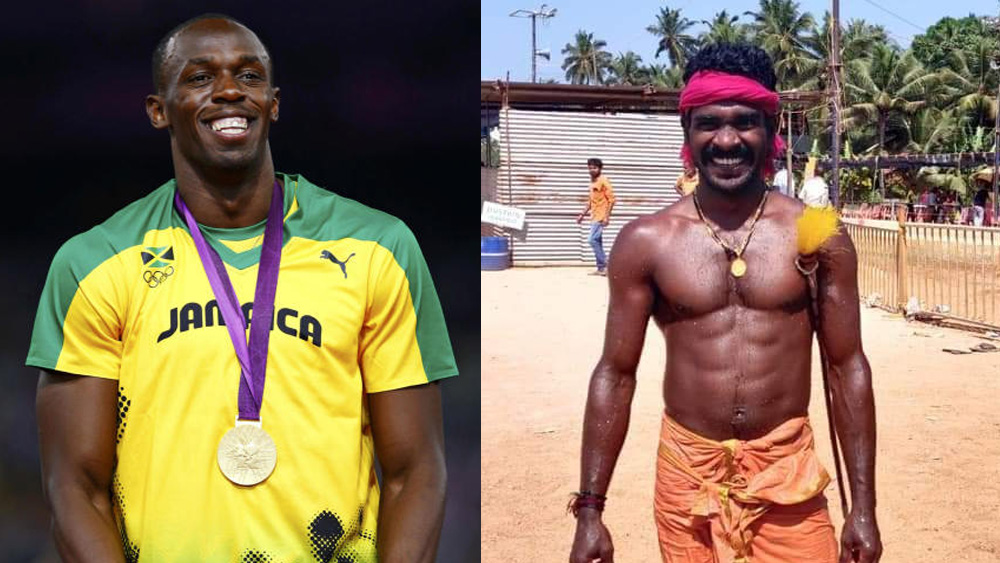 উসেইন বোল্ট মাত্র ৯.৫৮ সেকেন্ডে ১০০ মিটার স্প্রিন্ট সম্পূর্ণ করেছিলেন। এটাই এখনও পর্যন্ত ১০০ মিটার স্প্রিন্টের বিশ্বরেকর্ড। এর চেয়ে কম সময়ে কেউ তা সম্পূর্ণ করতে পারেননি। আর ওই ১০০ মিটার যেতে শ্রীনিবাস কত সময় নিয়েছেন? হিসাব কষে দেখা গিয়েছে, তা ৯.৫৫ সেকেন্ডে সম্পূর্ণ করে ফেলেছেন তিনি। অর্থাৎ বোল্টের থেকে ০.০৩ সেকেন্ড সময় কম নিয়েছেন।