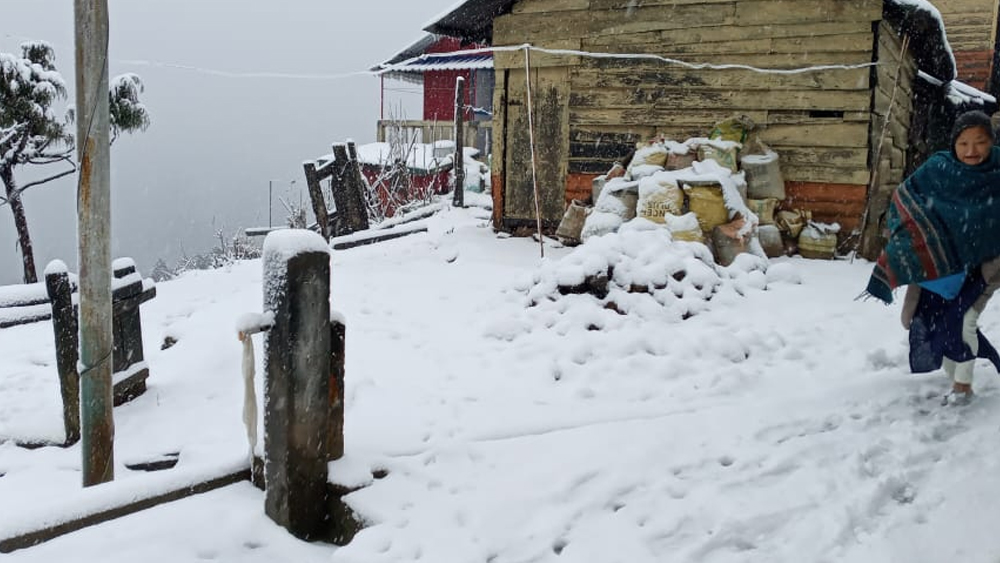 সে রকমই দু’টি জায়গা হল টংলু আর ধোতরে। নির্জনতা আর নৈসর্গকে সঙ্গী করতে চাওয়া পর্যটকদের পছন্দের গন্তব্য। হিমালয়ের সিঙ্গালিলা উপশিরার অন্যতম শৃঙ্গ টংলু তিন হাজার ৩০ মিটার উঁচু। এই পর্বতচূড়ার নামেই গ্রামের নামকরণ।  (ছবি: বিনয় তামাঙের সৌজন্যে)