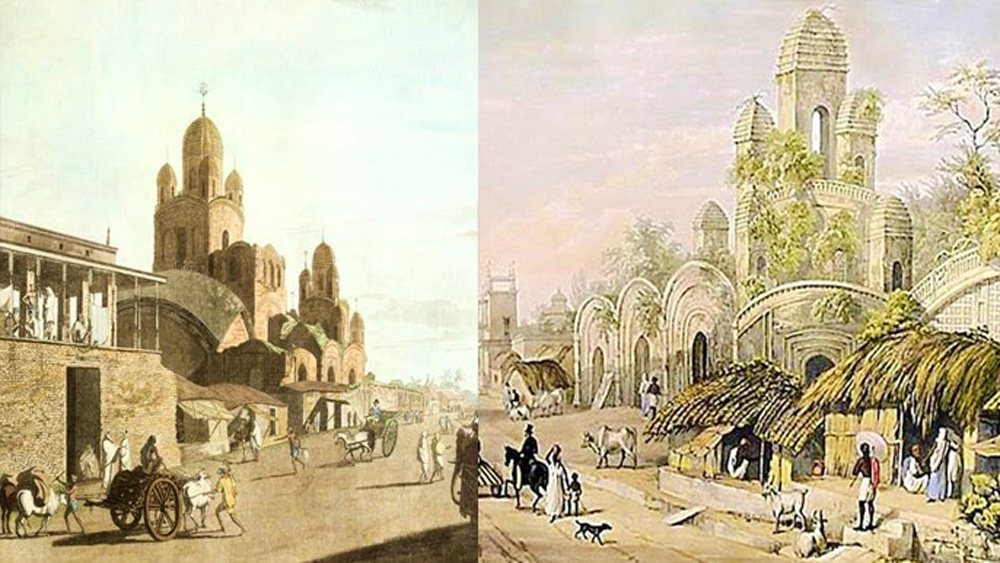 আজ যেখানে মহাকরণ, সেখানে ছিল সেন্ট অ্যানের গির্জা। ইংরেজদের তৈরি সেই আদি উপাসনাস্থল চুরমার হয়ে ভেঙে পড়েছিল। কয়েক টুকরো হয়ে গিয়েছিল কুমোরটুলির গোবিন্দরামের মন্দিরের মূল পঞ্চরত্ন চূড়া। দাপুটে গোবিন্দরাম ছিলেন সে কালের একজন ধনকুবের। তার তৈরি মন্দিরের আর এক নাম ছিল ‘ব্ল্যাক প্যাগোডা’। শোনা যায়, উচ্চতায় তা ছিল অক্টারলোনি সৌধের থেকেও দীর্ঘ। (ছবি: সোশ্যাল মিডিয়া)