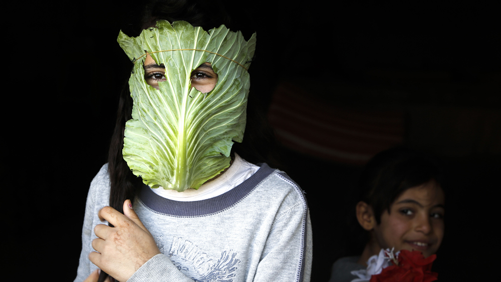 এই যুবক আবার দু’টি ছিদ্র ছাড়া পুরোটাই মাস্ক-ই নিশ্ছিদ্র করে রাখতে চান। তাই চোখের জন্য দু’টি ছিদ্র ছাড়া বাকি মুখ ঢাকা বাঁধাকপির খোসায়।