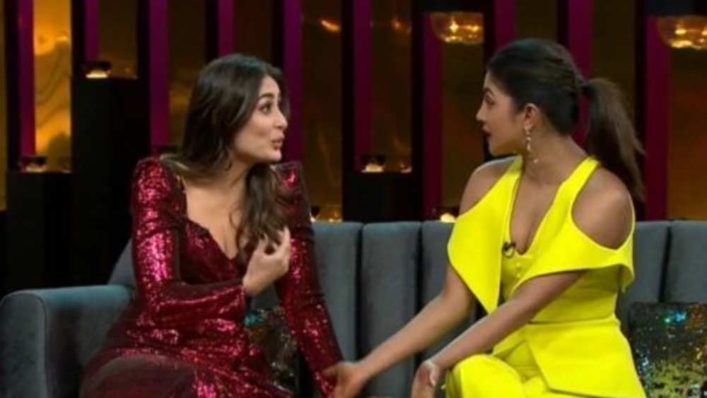 এর পর করিনা প্রকাশ্যে প্রিয়ঙ্কাকে আক্রমণ করেন। কর্ণ জোহরের শো-য়ে গিয়ে তিনি কটাক্ষ করেন প্রিয়ঙ্কার উচ্চারণভঙ্গি নিয়ে। পরে ওই একই শো-এ পাল্টা উত্তর দেন প্রিয়ঙ্কাও। বলেন, তিনি ওই উচ্চারণভঙ্গি রপ্ত করেছেন সেখান থেকে, যেখান থেকে সইফ আলি খান উচ্চারণভঙ্গি শিখেছেন।