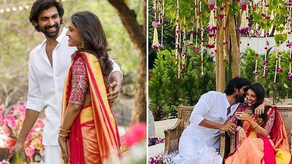 রানা পরেছিলেন সাদা রঙের কুর্তা এবং ধুতি। মিহিকার পরনেও ছিল দক্ষিণী ছোঁয়া। প্লিট করা সিল্ক শাড়িতে তাঁকে দেখাচ্ছিল মোহময়ী।