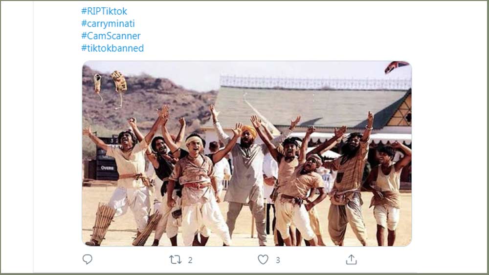 একদিকে ইউটিউবার অন্যদিকে টিকটক ইউজার, আসলে দু’টি প্ল্যাটফর্মই মূলত ভিডিয়ো শেয়ার করার জন্য। যাঁরা এতদিন টিকটকে ফলোয়ার বাড়িয়ে ফেলেছিলেন, তাঁরা এবার বিপদে পড়লেন। কিন্তু ইউটিউবারদের কোনও সমস্যা হয়নি। ফলে ভিডিয়ো শেয়ারের জন্য টিকটক ইউজারদের এবার হয়তো ইউটিউবে আসতে হবে। ফলোয়ার পেতে শূন্য থেকে শুরু করতে হবে। সেই পরিস্থিতিতে ইউটিউবারদের অবস্থা যেন ‘লগান’ ফিল্মের শেষের দৃশ্যের আমির খান ও তাঁর ক্রিকেট টিমের মতো, জয়ের আনন্দে নাচতে শুরু করেছেন তাঁরা।