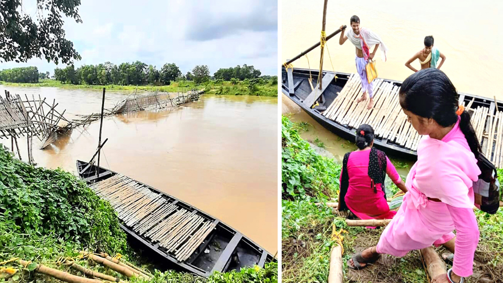 Risk of crossing flooded over-bridge