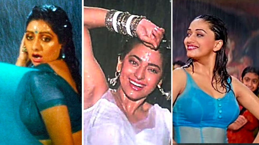 আশি ও নব্বইয়ের দশকে হিন্দি ছবির গুরুত্বপূর্ণ দিক ছিল বৃষ্টিস্নাত নায়িকার নাচ। শ্রীদেবী, কাজল, করিশ্মা, রানি-সহ বহু নায়িকাই এই স্রোতে গা ভাসিয়েছেন। কেরিয়ারের শুরুতে মাধুরী দীক্ষিতও ‘দয়াবান’ ছবিতে ঘনিষ্ঠ দৃশ্যে অভিনয় করেছিলেন বিনোদ খন্নার সঙ্গে।