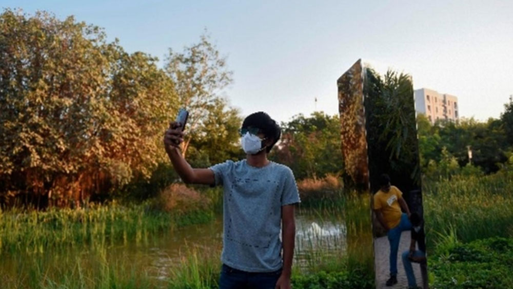 জানা গিয়েছে, উদ্যোক্তারাই তৈরি করেছেন ৭ ফুট উঁচু এই মোনোলিথ। চকচকে স্টিলের গায়ে যাতে পুরো বাগানের প্রতিবিম্ব ধরা পড়ে এবং উৎসাহীদের সেলফি পয়েন্ট হিসেবেই তৈরি করা হয়েছে এই মোনোলিথ।