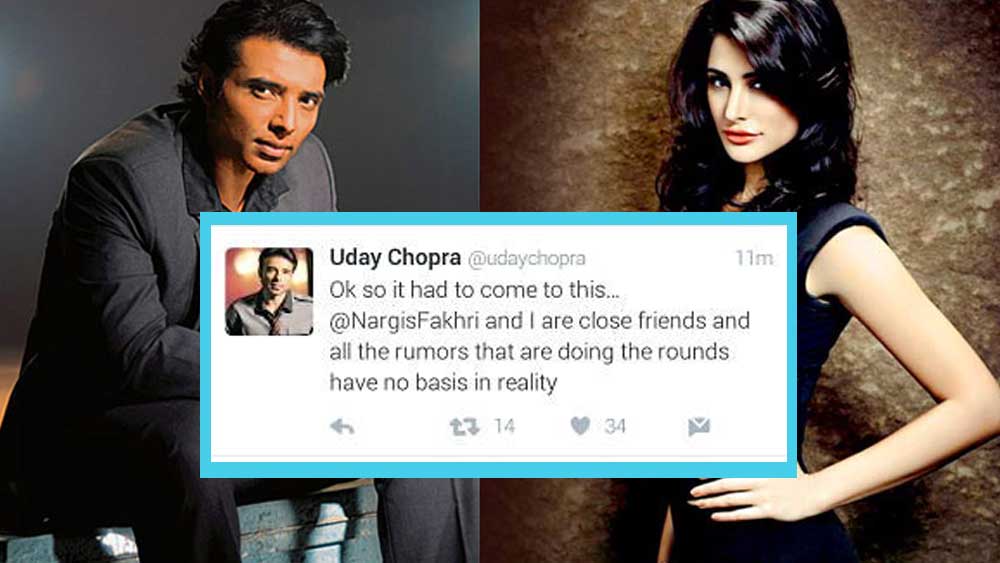 যদিও উদয় ট্যুইট করে বলেছিলেন, ‘আমি আর নার্গিস ভাল বন্ধু। আমাদের নিয়ে যে সব কথা রটছে তার কোনও ভিত্তি নেই’। শোনা যায়, ক্রমাগত গসিপ শুনতে শুনতে কাজের প্রতি আগ্রহ হারিয়ে ফেলছিলেন নায়িকা। আর সে কারণেই ভারত ছেড়ে চলে যান আমেরিকায়।