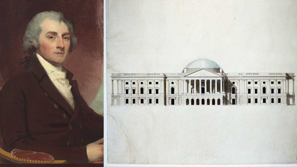 থর্নটনই ছিলেন ক্যাপিটলের মূল স্থপতি। এছাড়া আরও অনেক স্থপতির পরামর্শ এপং নকশা গ্রহণ করা হয়েছে। আমেরিকার স্থপতি এডওয়ার্ড ক্লার্ক ছিলেন পুরো নির্মাণের দেখভাল করার দায়িত্বে। ১৭৯৩ খ্রিস্টাব্দে নির্মাণ প্রকল্পের ভিত্তিপ্রস্তর স্থাপন করেছিলেন জর্জ ওয়াশিংটন। ১৮০০ খ্রিস্টাব্দে মূল ভবনের নির্মাণ শেষ হয়েছিল। প্রথমে কয়েক দশক প্রতি রবিবার এই ভবনে সাপ্তাহিক উপাসনাও হত।