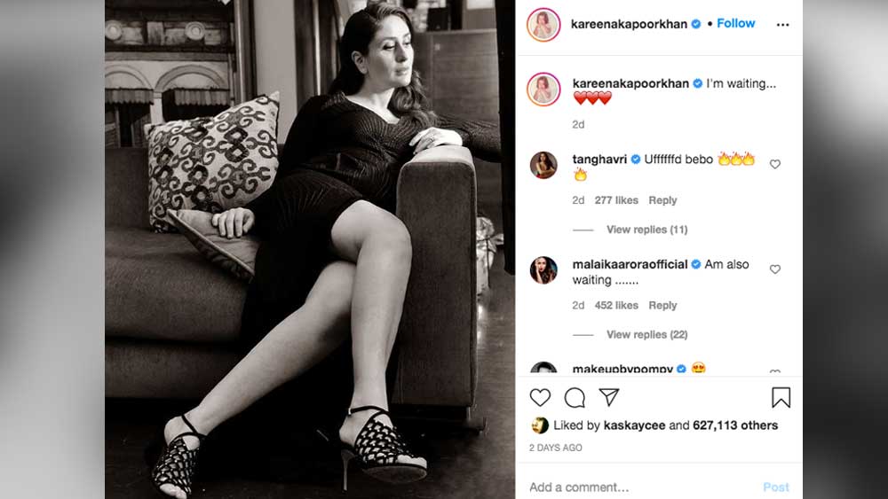 দ্বিতীয় সন্তানের জন্য অধীর আগ্রহে অপেক্ষা করছেন করিনা এবং সইফ আলি খান। সাদা-কালো একটি ছবি ইনস্টাগ্রামে পোস্ট করে করিনা ক্যাপশনে লেখেন, ‘ওয়েটিং’।