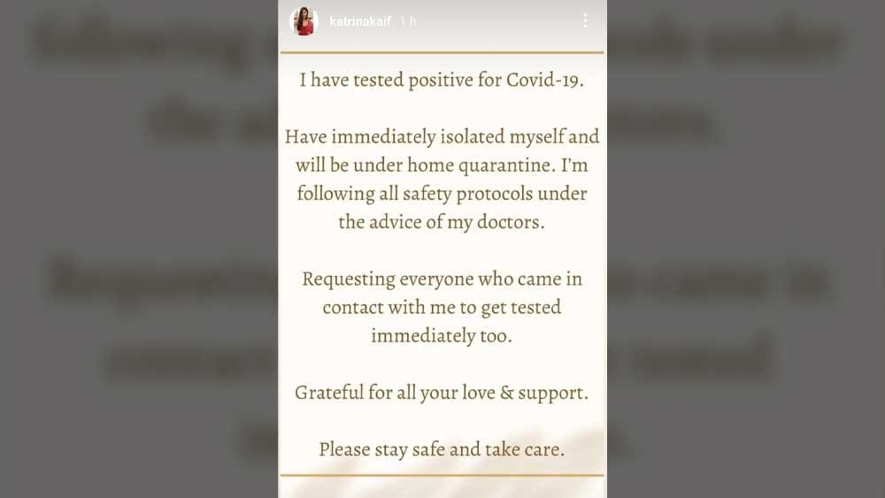 ক্যাটরিনার ইনস্টাগ্রাম স্টোরি।