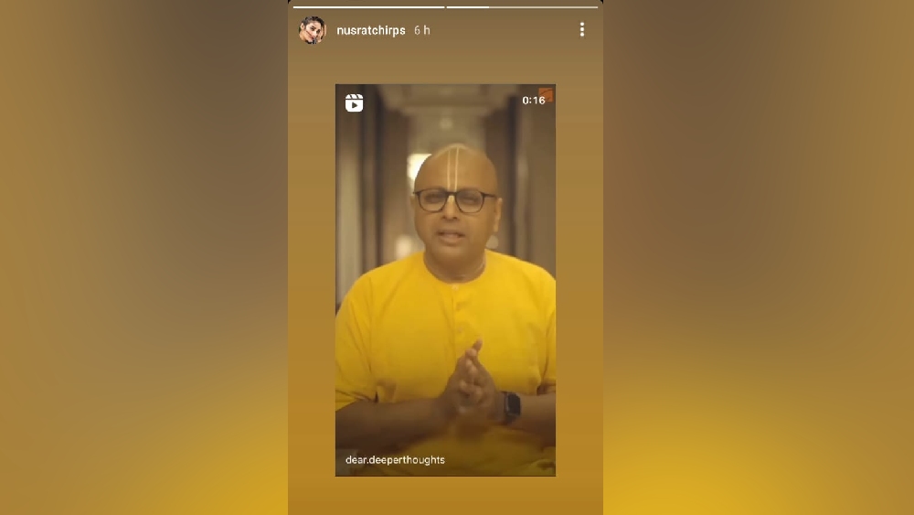 নুসরতের ইনস্টাগ্রাম স্টোরি।