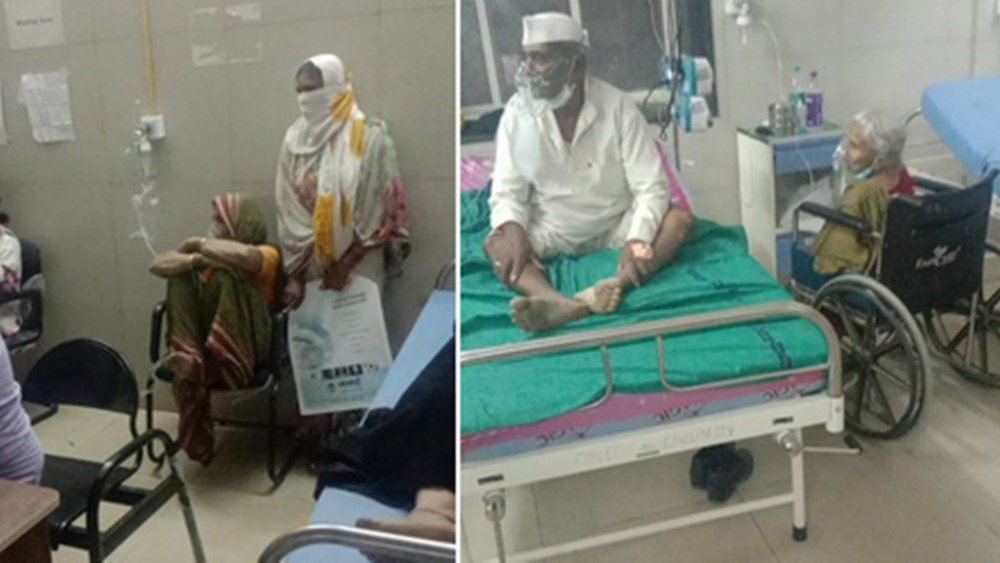 খালি নেই শয্যা। তাই চেয়ারে বসেই নিতে হচ্ছে চিকিৎসা পরিষেবা।