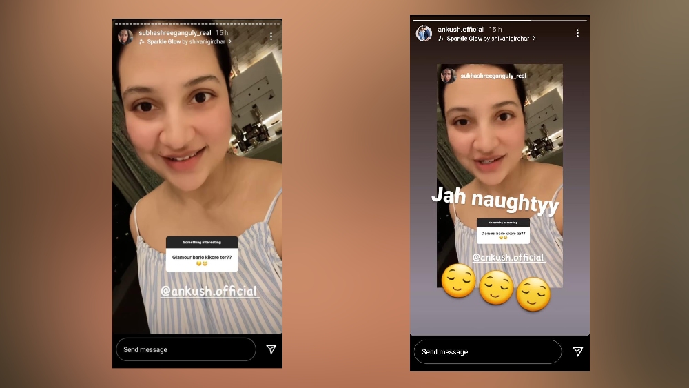 অঙ্কুশ এবং শুভশ্রী ইনস্টাগ্রাম স্টোরি।