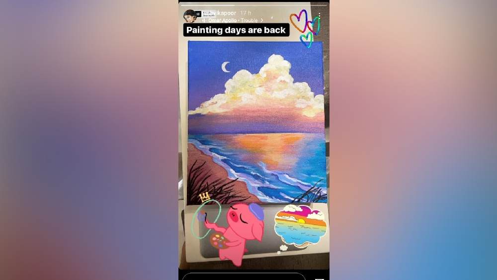 জাহ্নবীর ইনস্টাগ্রাম স্টোরি।