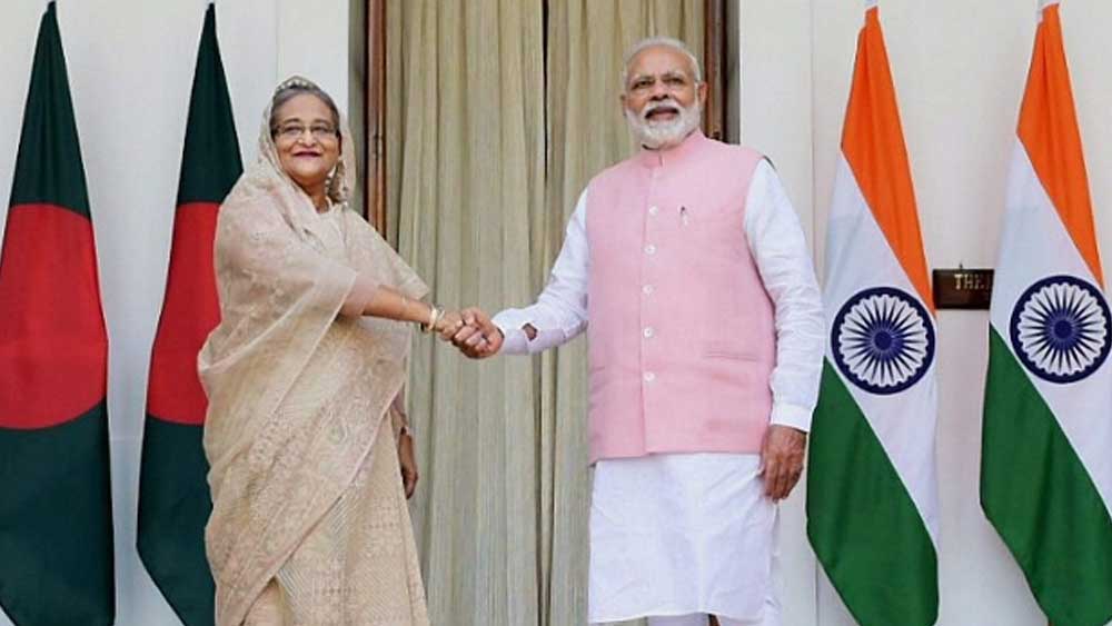 দুই রাষ্ট্রপ্রধান। শেখ হাসিনা এবং নরেন্দ্র মোদী।
