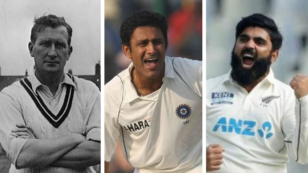 জিম লেকার এবং অনিল কুম্বলের পর এই কৃতিত্ব অর্জন করলেন অজাজ। ২২ বছর পর কেউ টেস্টে এক ইনিংসে দশ উইকেট নিলেন।