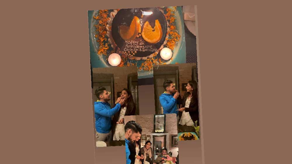 ধারাবাহিকের কলাকুশলীরা দম্পতির জন্য কেক কাটার আয়োজন করেছিলেন।