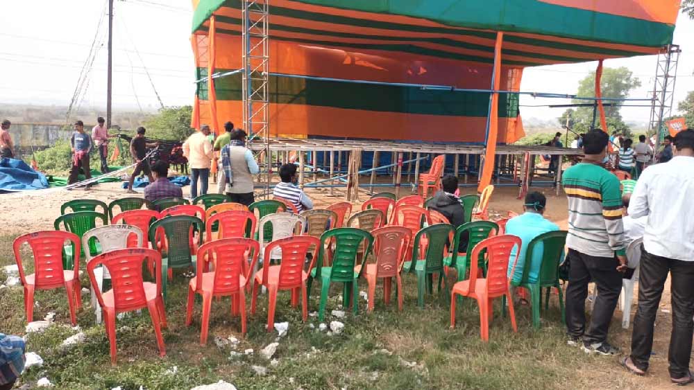 বুধবারের সিঙ্গুরের ধর্না মঞ্চ।