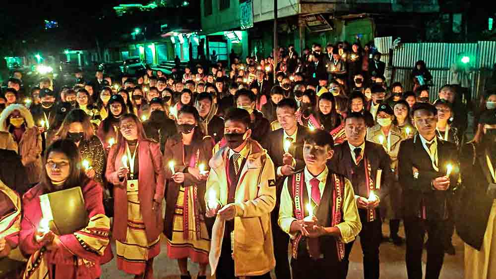 বিক্ষোভ: নাগাল্যান্ডে সেনাবাহিনীর গুলিতে ১৩ জন নাগরিকের মৃত্যুর প্রতিবাদে মন জেলায় প্রতিবাদ মিছিল, ৫ ডিসেম্বর। 