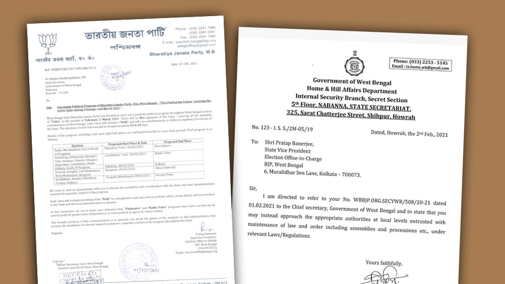 বিজেপি-র আবেদন ও নবান্নের জবাব।