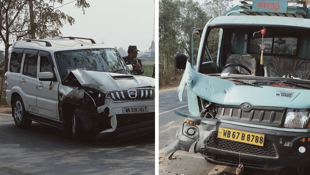দুর্ঘটনাটি ঘটে বাঁকুড়ার ওন্দা থানা এলাকায়। — নিজস্ব চিত্র